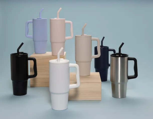 Embrace deluxe šalica od RCS recikliranog nehrđajućeg čelika, 900 ml - XD Collection navy