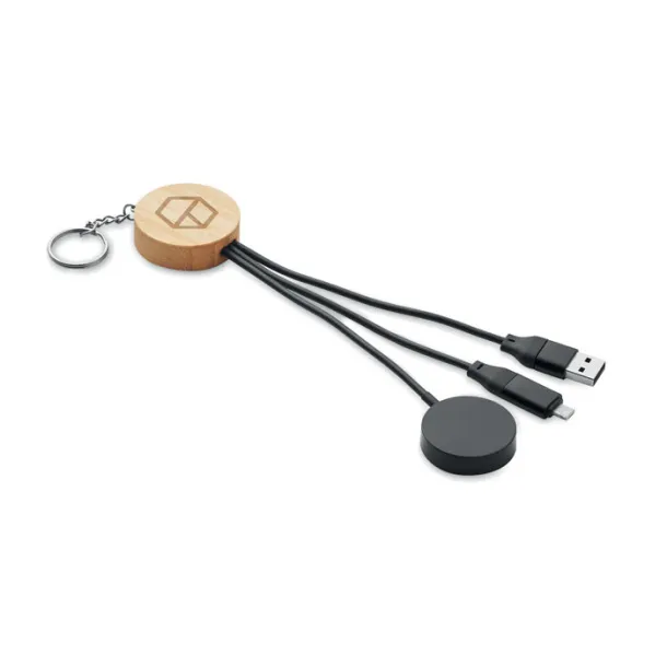 BULE Key ring with 4 in 1 60W cable Black