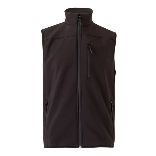 VL VARUNA Soft shell vest (280g/m²), with polar lining, in polyester (94%) and elastane (6%) Black