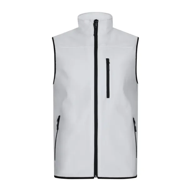 VL VARUNA Soft shell vest (280g/m²), with polar lining, in polyester (94%) and elastane (6%) White