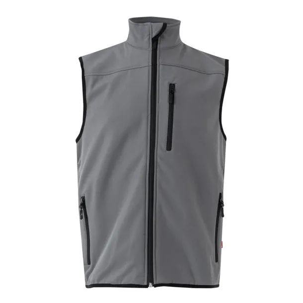 VL VARUNA Soft shell vest (280g/m²), with polar lining, in polyester (94%) and elastane (6%) Grey