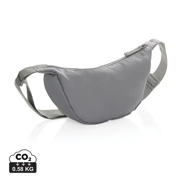 Crescent AWARE™ RPET half moon sling bag - XD Collection silver grey