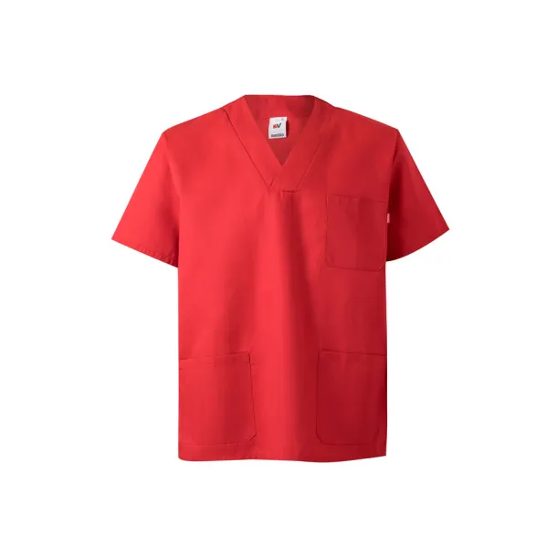 VL ILLAPA Twill tunic (190g/m²) with short sleeves, in polyester (65%) and cotton (35%) Red