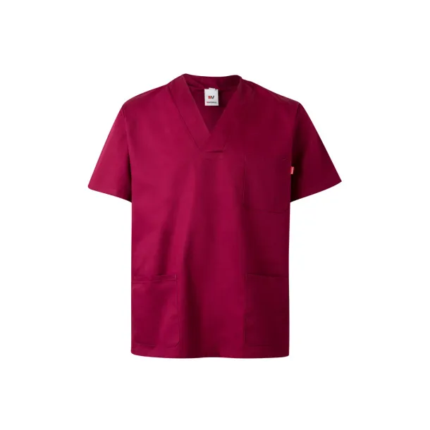 VL ILLAPA Twill tunic (190g/m²) with short sleeves, in polyester (65%) and cotton (35%) Burgundy