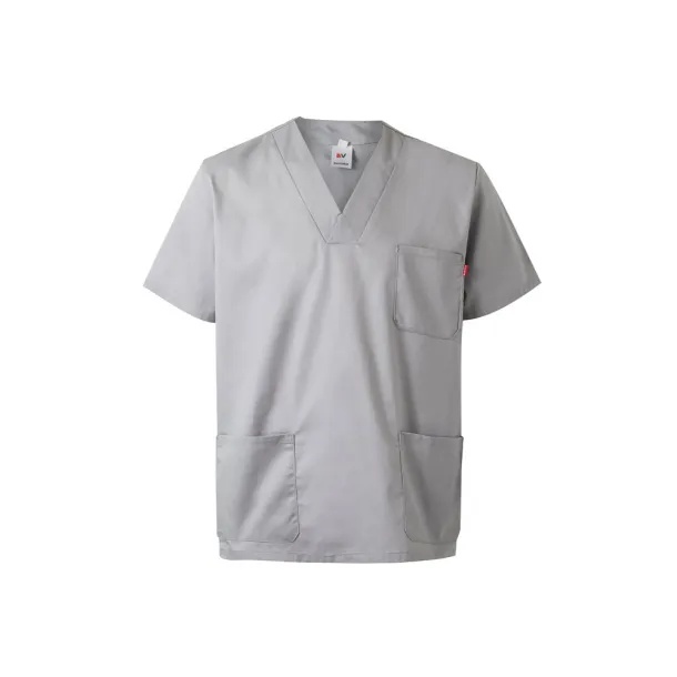 VL ILLAPA Twill tunic (190g/m²) with short sleeves, in polyester (65%) and cotton (35%) Light grey