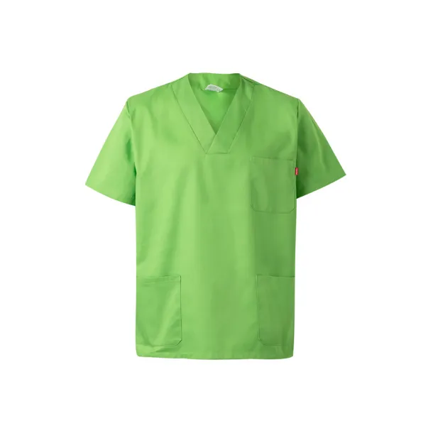 VL ILLAPA Twill tunic (190g/m²) with short sleeves, in polyester (65%) and cotton (35%) Lime green