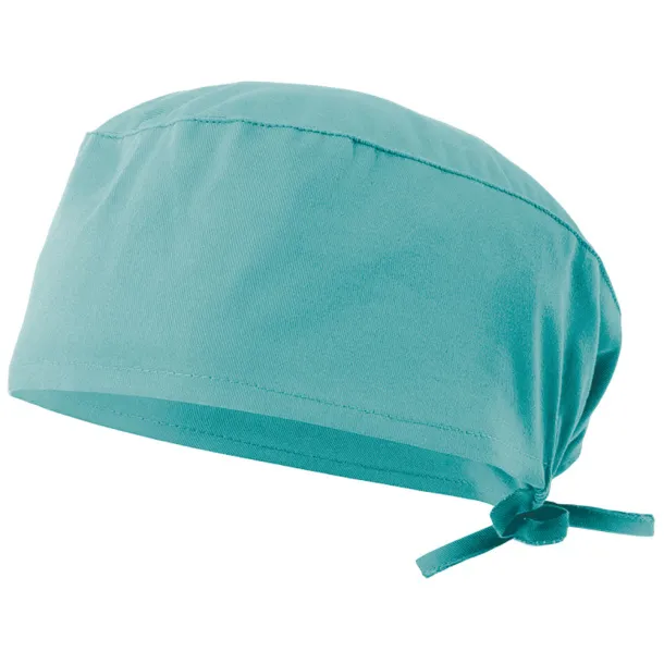 VL ENLIL Sanitary twill cap (190g/m²), in cotton (35%) and polyester (65%) Turquoise blue