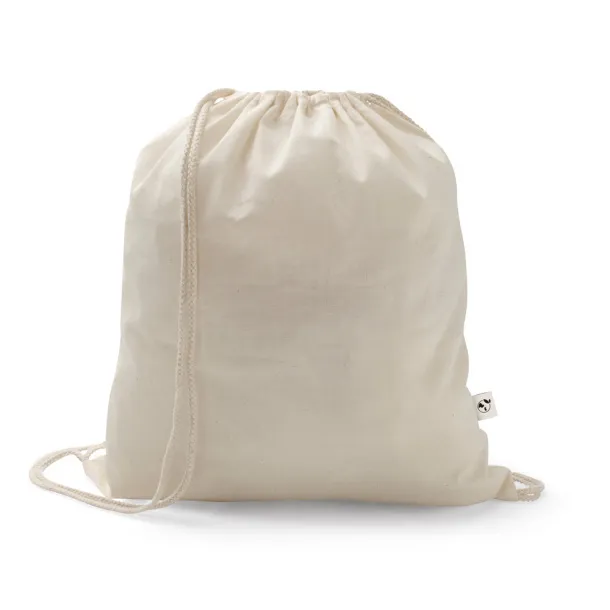 SALAMANCA Drawstring bag in recycled cotton (70%) and polyester (30% rPET) (150 g/m²) Light natural