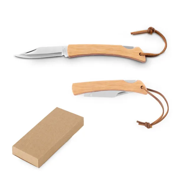 RANGER Pen Knife with stainless steel blade and bamboo handle