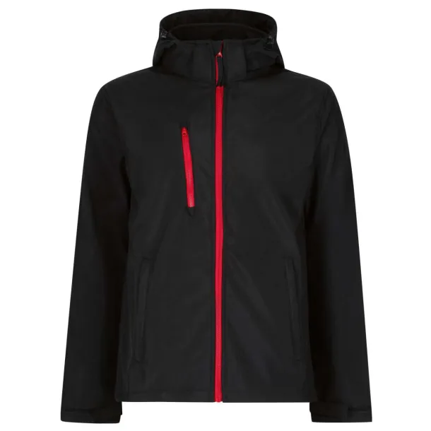 VENTURER 3-slojna softshell jakna s kapuljačom - Regatta Crna Paprika Red