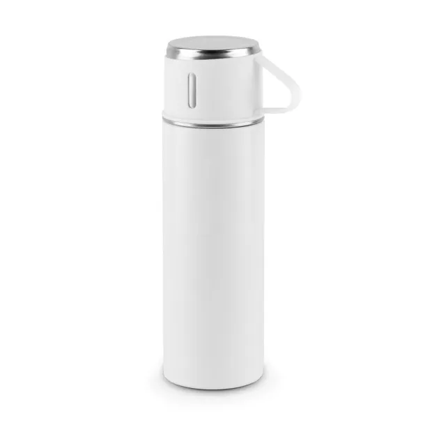 COMANECI Double-walled stainless steel bottle (90% recycled) with matte finish 490 mL White