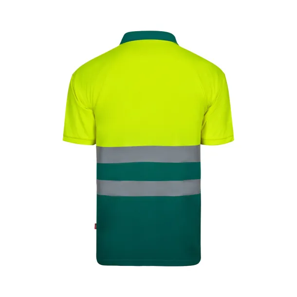 VL FORTUNA Bird-eye polo shirt (140g/m²) with short sleeves, in polyester (100%) Green Yellow