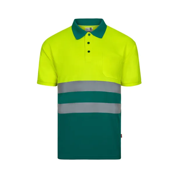 VL FORTUNA Bird-eye polo shirt (140g/m²) with short sleeves, in polyester (100%) Green Yellow