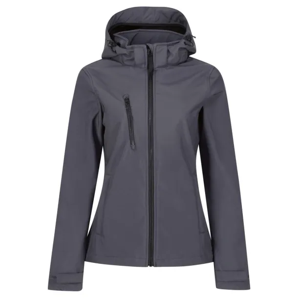  WOMEN'S VENTURER 3 LAYER HOODED SOFTSHELL JACKET - Regatta Seal Grey Black