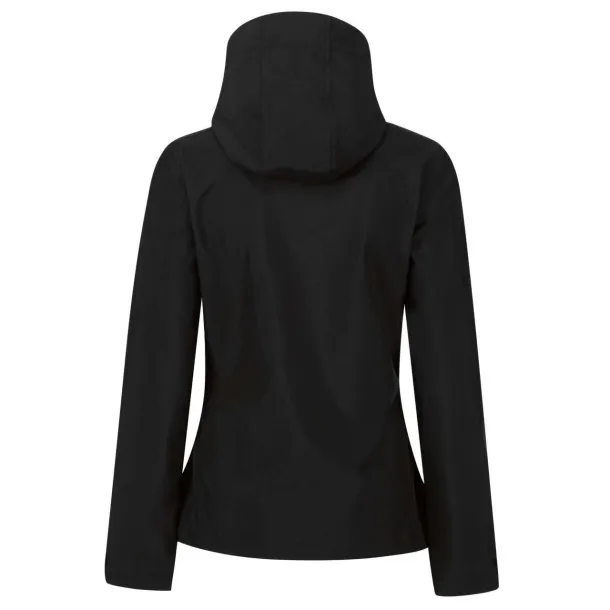  WOMEN'S VENTURER 3 LAYER HOODED SOFTSHELL JACKET - Regatta Black Paprika Red