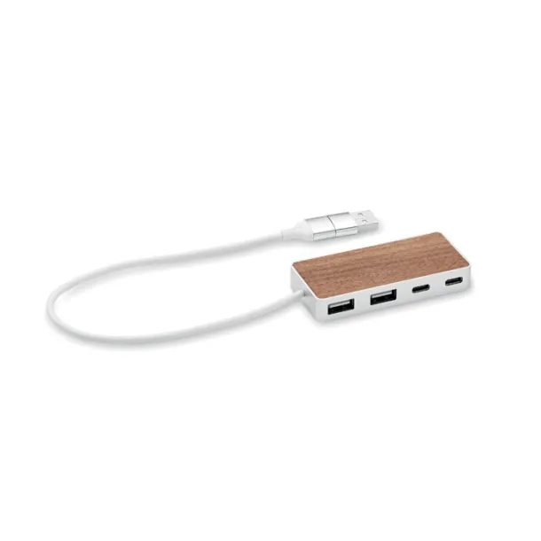 UBAH USB hub 4 ports 27,5 cm Wood