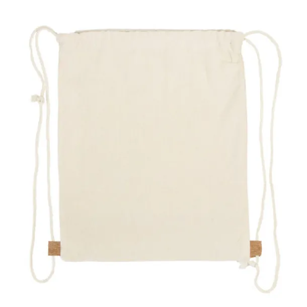 Rontay Cotton drawstring bag with cork element beige