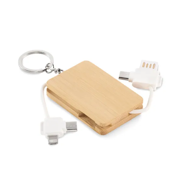 BUPOW Key ring charging cable Wood