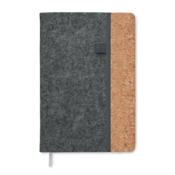 CORKBOOK A5 notes od RPET filca i pluta stone grey