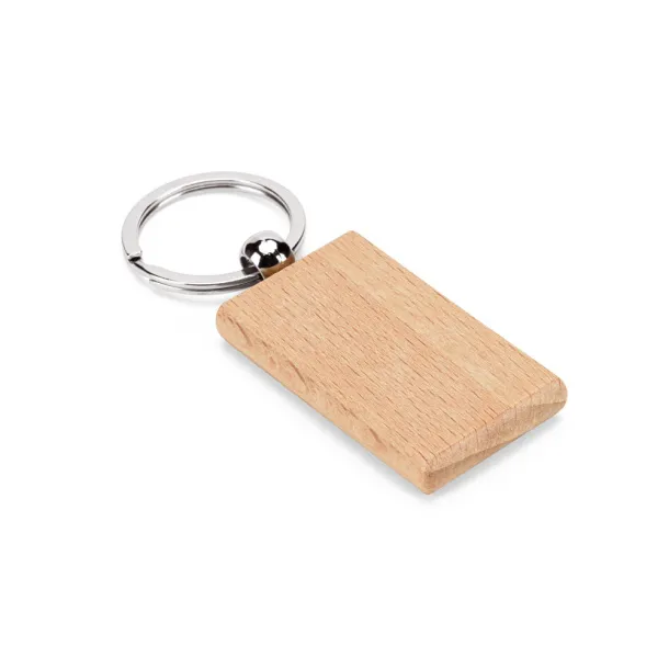 STEWIE Rectangular keyring in beech wood Natural