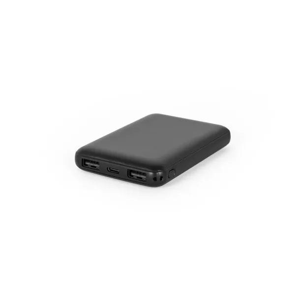 LEAKEY 5 Prijenosna baterija od recikliranog ABS-a (100% rABS), 5 000 mAh Crna