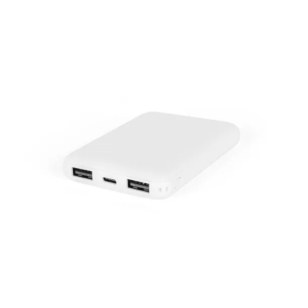 LEAKEY 5 Prijenosna baterija od recikliranog ABS-a (100% rABS), 5 000 mAh Bijela