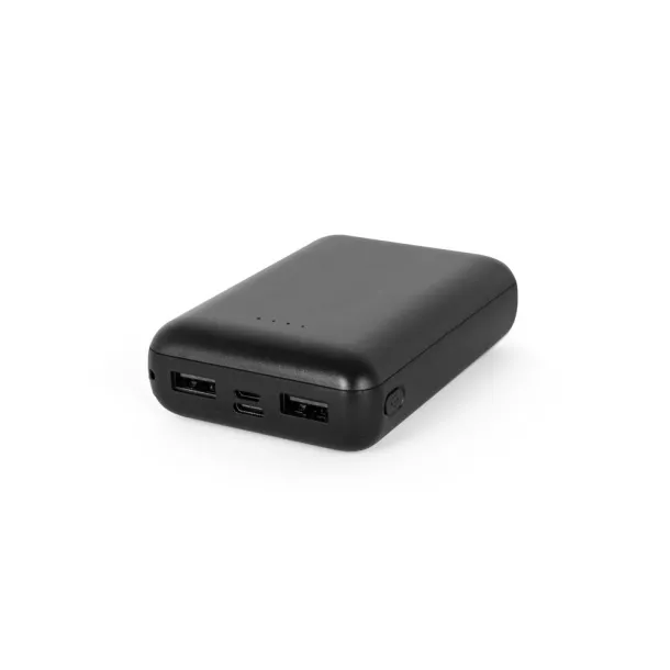 LEAKEY 10 Prijenosna baterija od recikliranog ABS-a (100% rABS), 10 000 mAh Crna