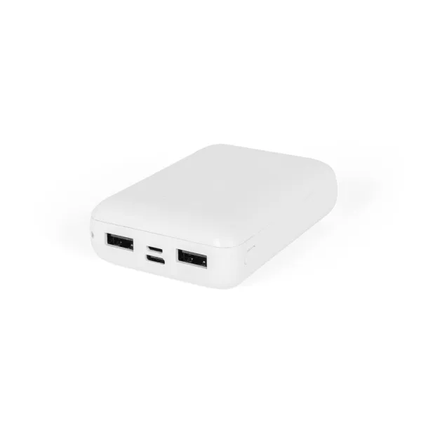 LEAKEY 10 Prijenosna baterija od recikliranog ABS-a (100% rABS), 10 000 mAh Bijela