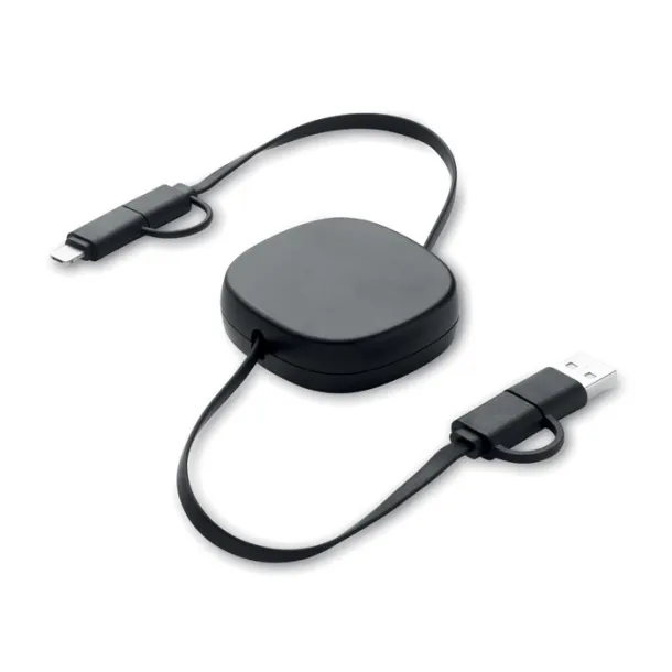 LINEA 60W retractable charging cable Black