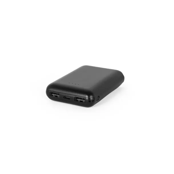 LEAKEY 8 Prijenosna baterija od recikliranog ABS-a (100% rABS), 8 000 mAh Crna