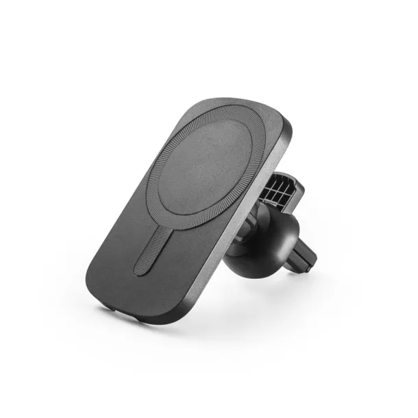 KOCH Car smartphone holder with wireless magnetic charger 15W in recycled ABS (100% rABS) Black