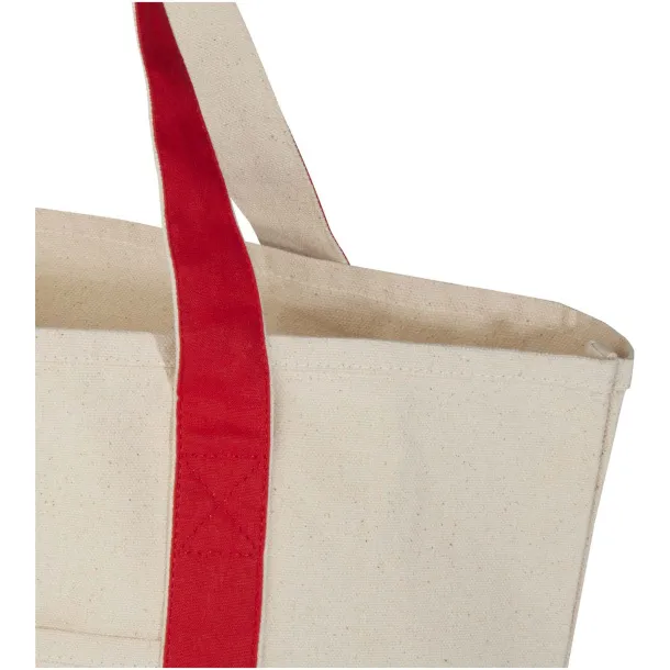 Sam 320 g/m² GRS recycled cotton tote bag - Unbranded Red Natural