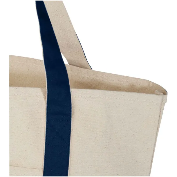 Sam 320 g/m² GRS recycled cotton tote bag - Unbranded Navy Blue Natural