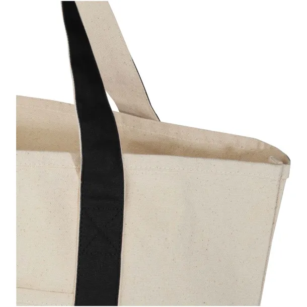 Sam 320 g/m² GRS recycled cotton tote bag - Unbranded Solid black Natural