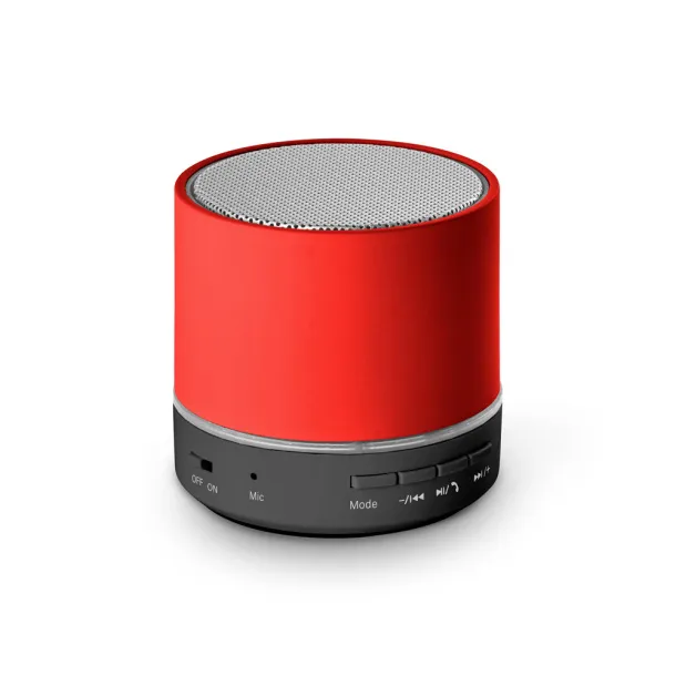 RE-PEREY 3W portable speaker with 4h30m battery life on recycled ABS (100% rABS) Red