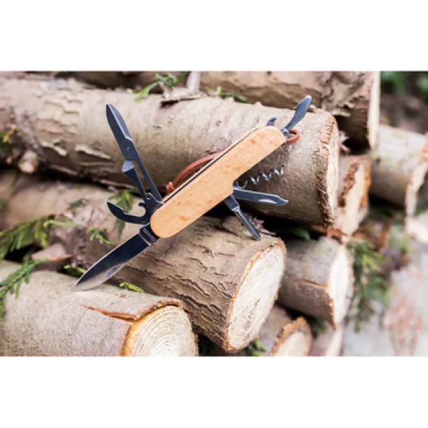 Beatrice Multifunctional tool, pocket knife, 7 functions wood