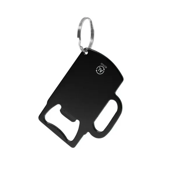  Keyring, recycled aluminium bottle opener Crna