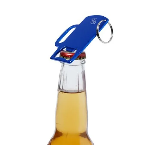  Keyring, recycled aluminium bottle opener Plava