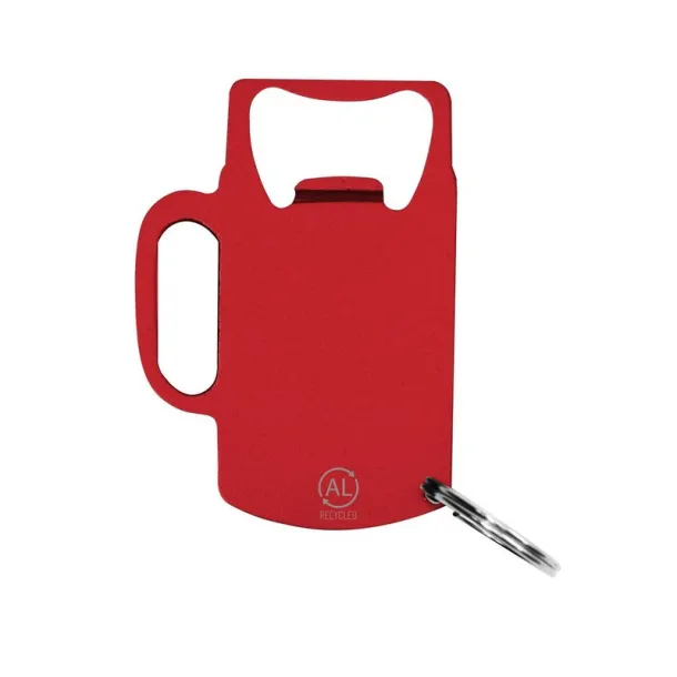  Keyring, recycled aluminium bottle opener Crvena