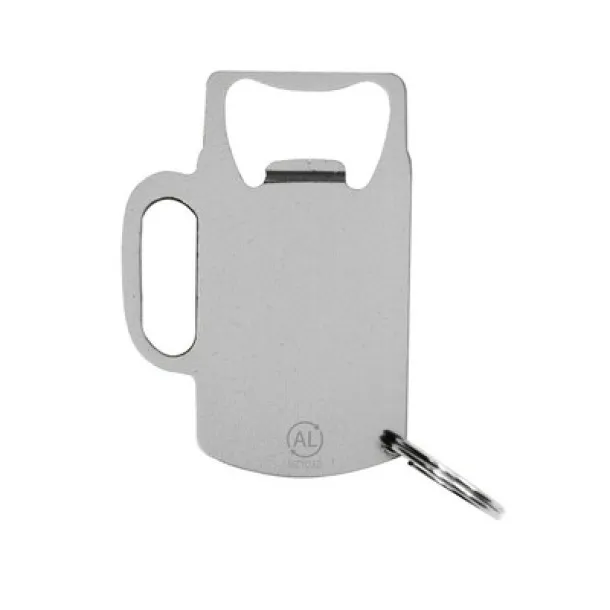  Keyring, recycled aluminium bottle opener Srebrna