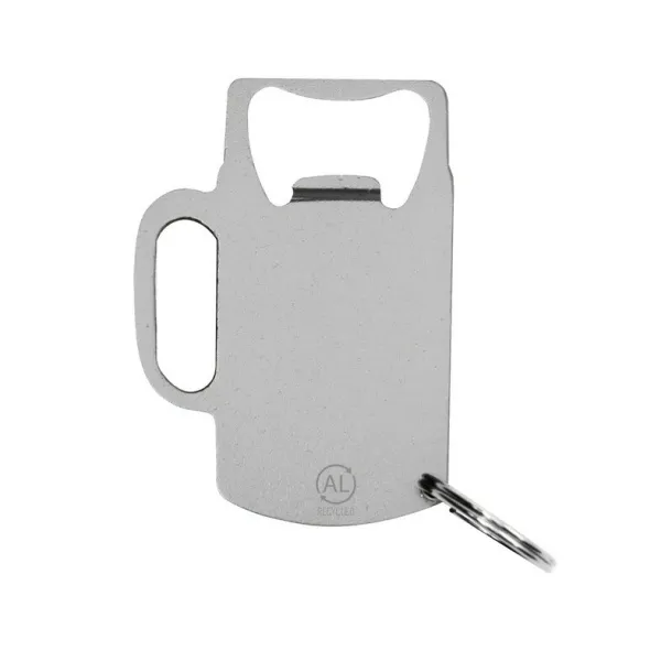 Keyring, recycled aluminium bottle opener Srebrna