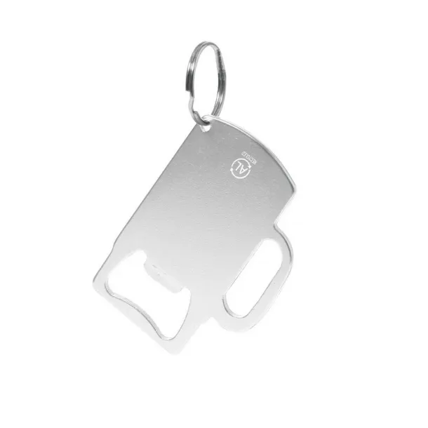  Keyring, recycled aluminium bottle opener Srebrna