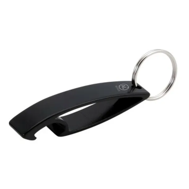  Keyring, recycled aluminium bottle opener Crna