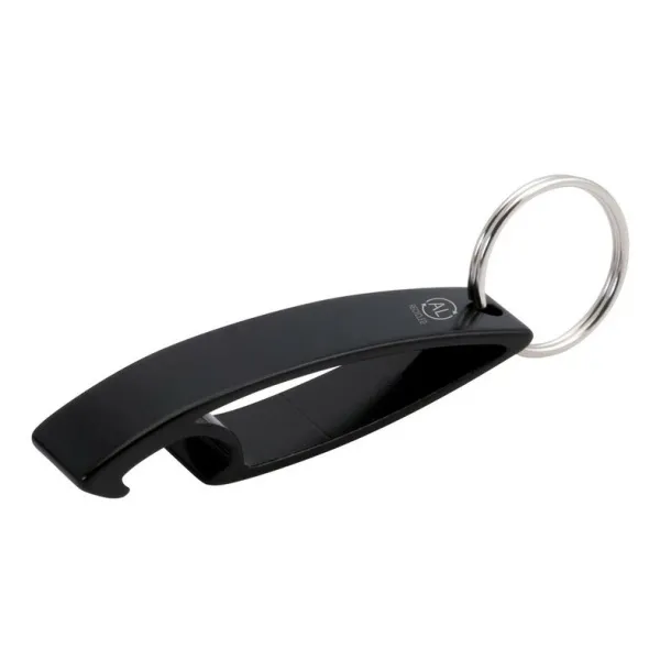  Keyring, recycled aluminium bottle opener Crna
