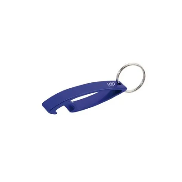  Keyring, recycled aluminium bottle opener blue