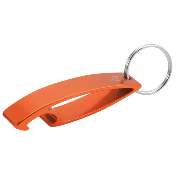  Keyring, recycled aluminium bottle opener orange