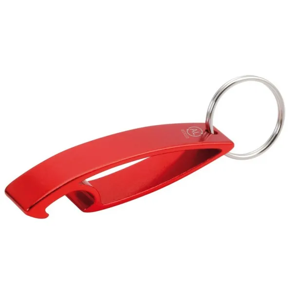  Keyring, recycled aluminium bottle opener red