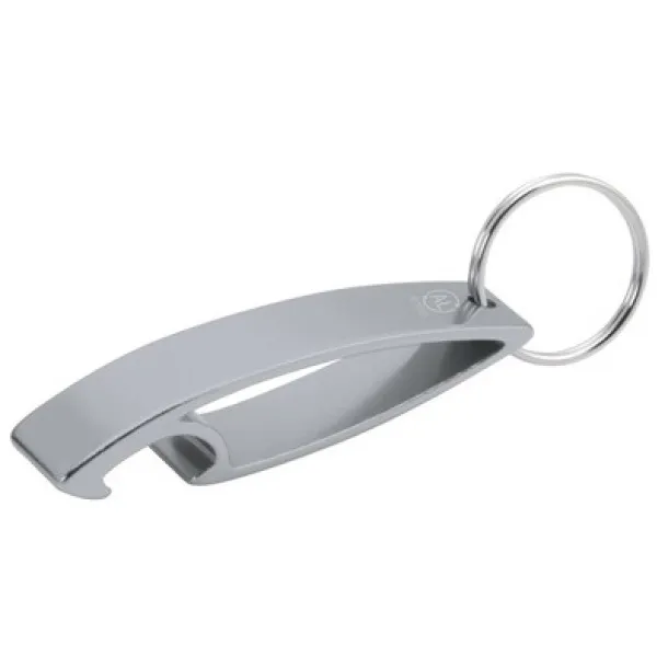  Keyring, recycled aluminium bottle opener silver