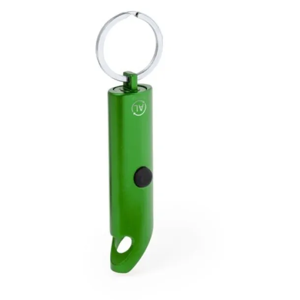  Recycled aluminium keyring, bottle opener, LED light 45533C