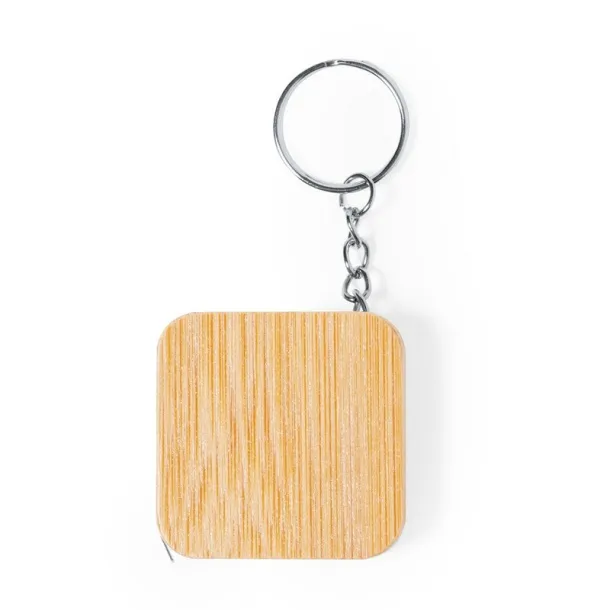  Bamboo keyring, measuring tape 1m wood